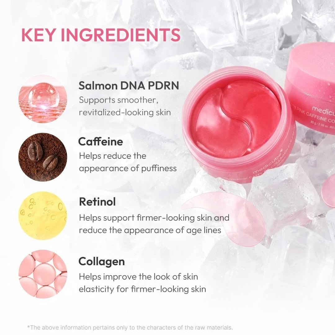 Medicube PDRN Pink Caffeine Collagen Eye Patch (60 Patches)