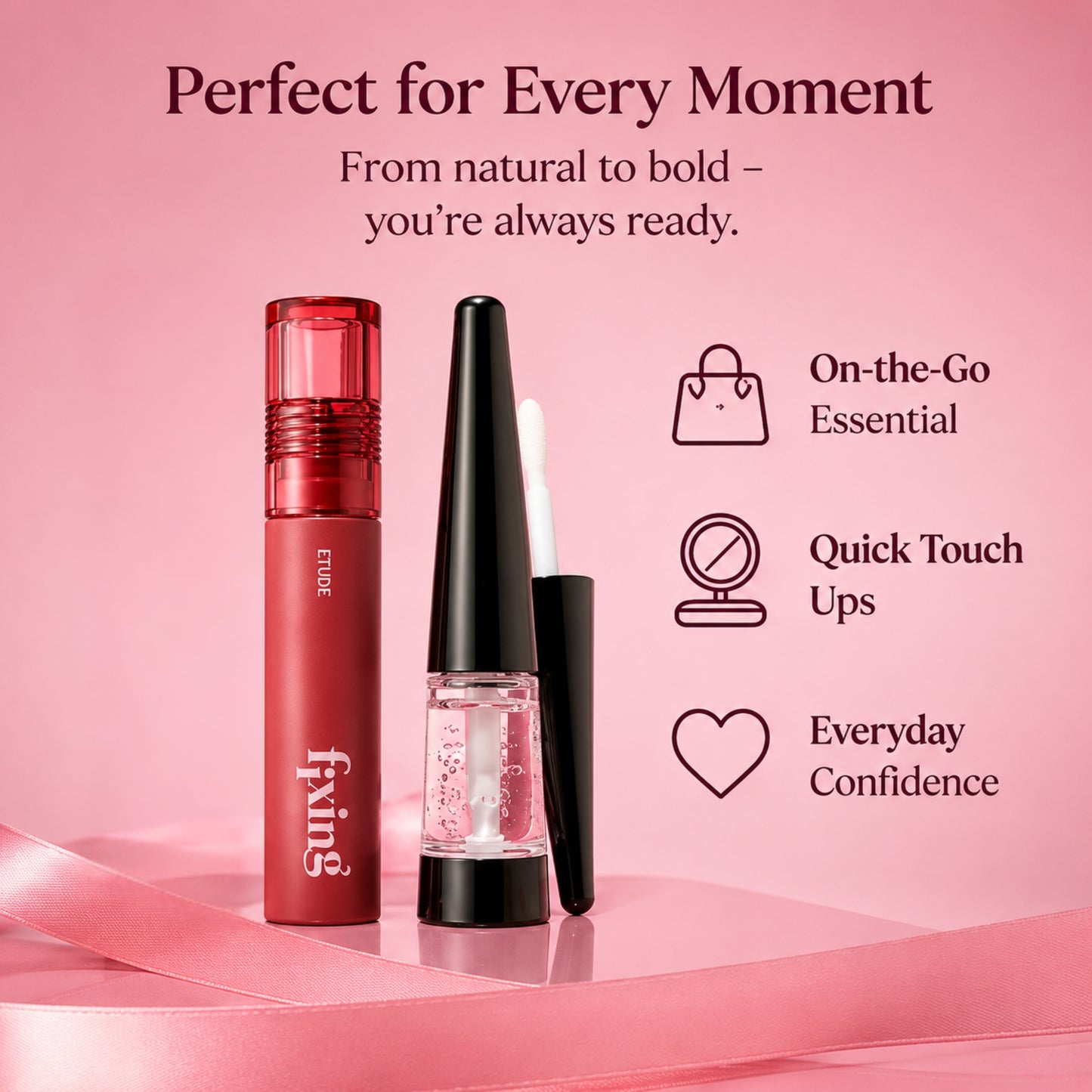 VT Lip Plumper & Etude Fixing Tint #20 Pink Fig