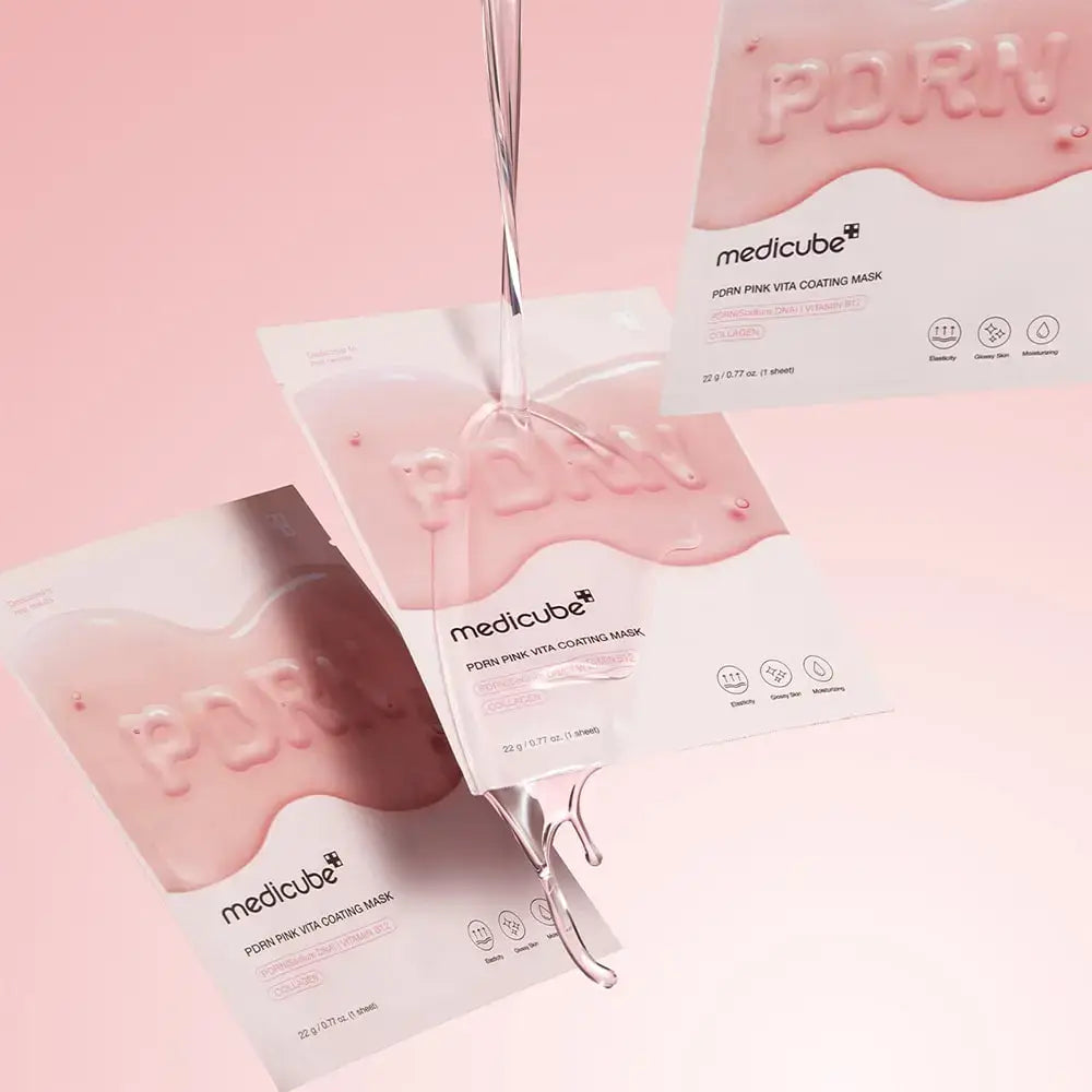 Medicube PDRN Pink Vita Coating Mask 10x – Best Korean Mask Set for Skin Repair and Glow | Loved in Kuwait