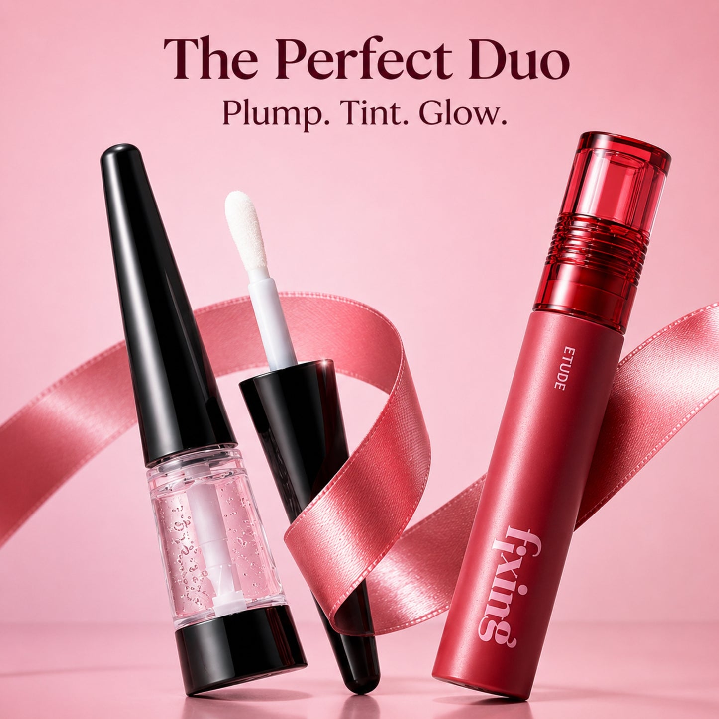 VT Lip Plumper & Etude Fixing Tint #20 Pink Fig