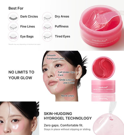 Medicube PDRN Pink Caffeine Collagen Eye Patch (60 Patches)