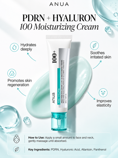 Anua PDRN Hyaluronic Acid 100 Moisturizing Cream