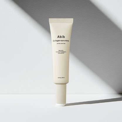 Abib Collagen Jericho Eye Cream tube on white background – Korean eye cream for dark circles and wrinkles