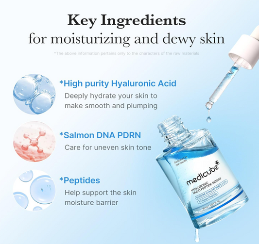 Korean anti-aging peptide serum for dry and dull skin – Medicube Hyaluronic Multi Peptide Serum in Kuwait